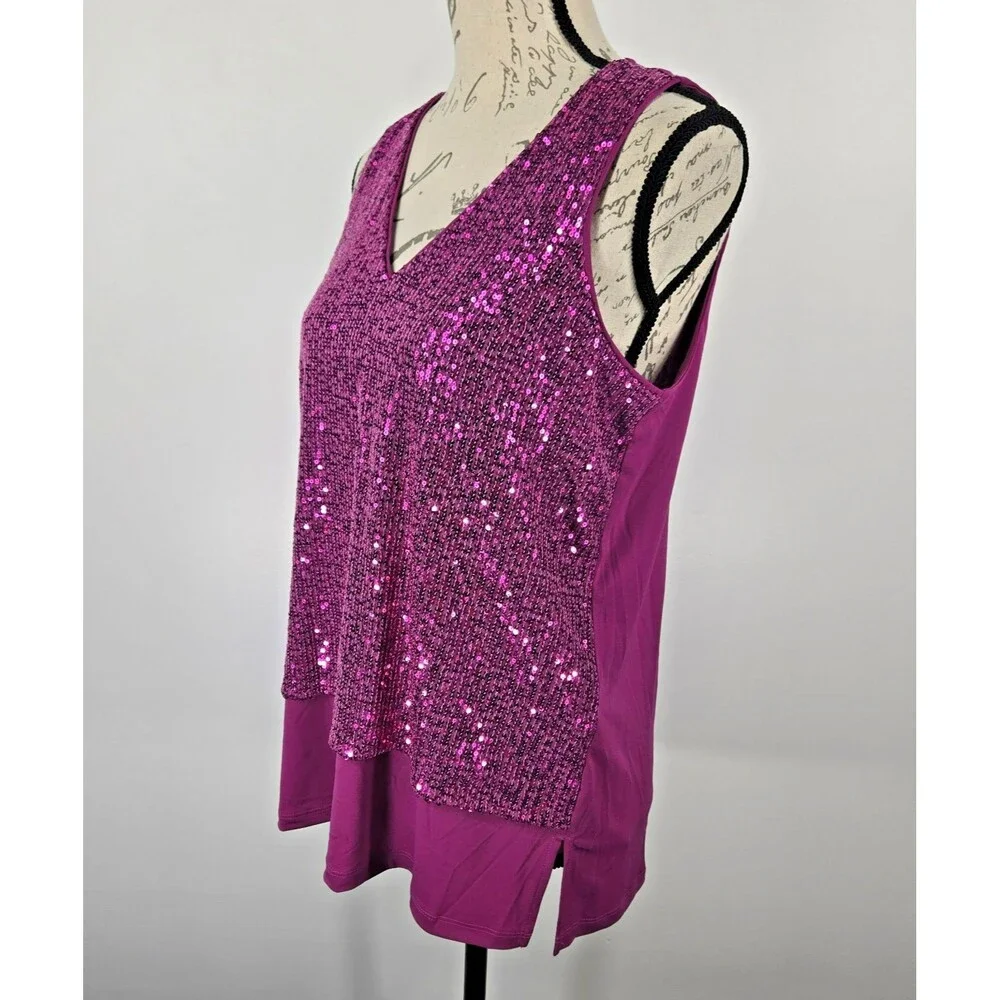 Michael‎ Kors Women's Size Small Pink Sequin Tank Top